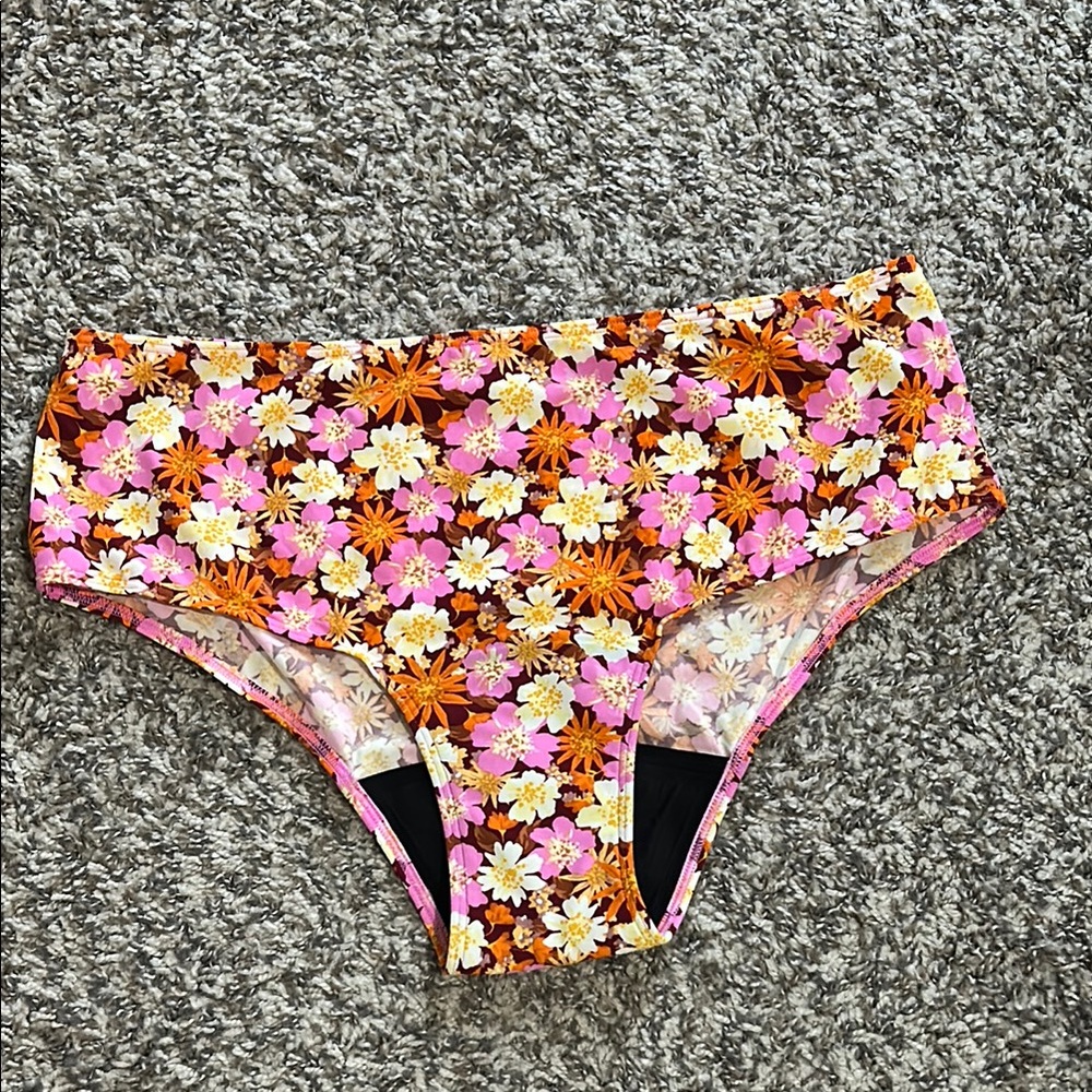 Pink Floral Bikini Bottom XL